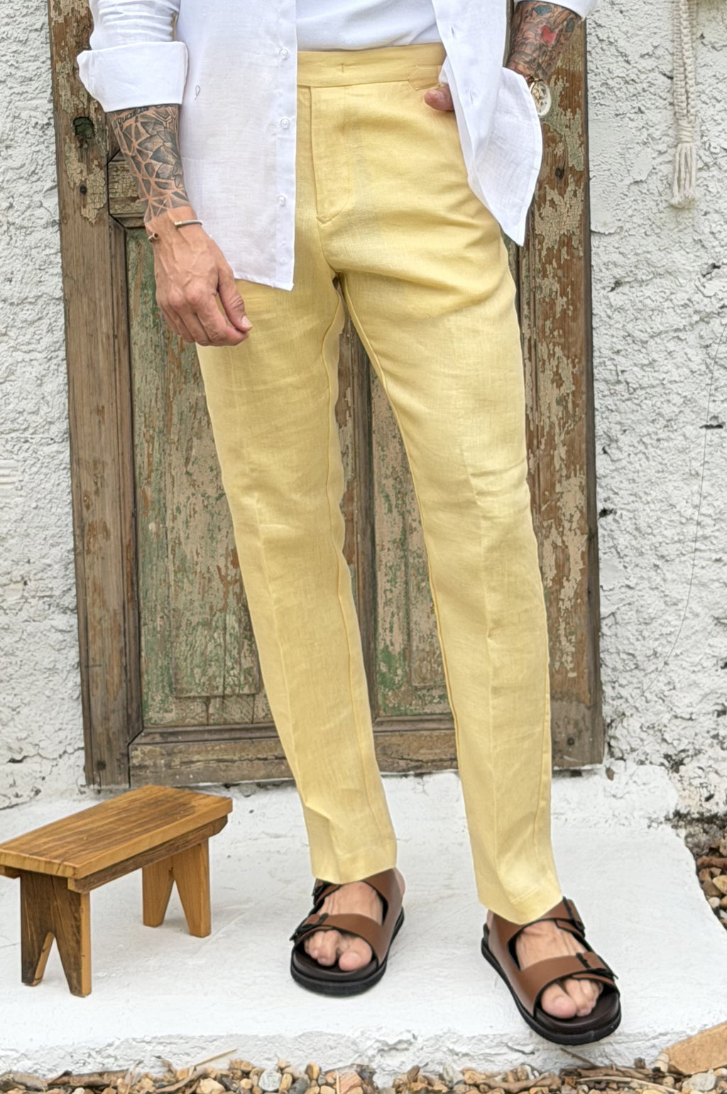Calça 100% Linho com Regulagem