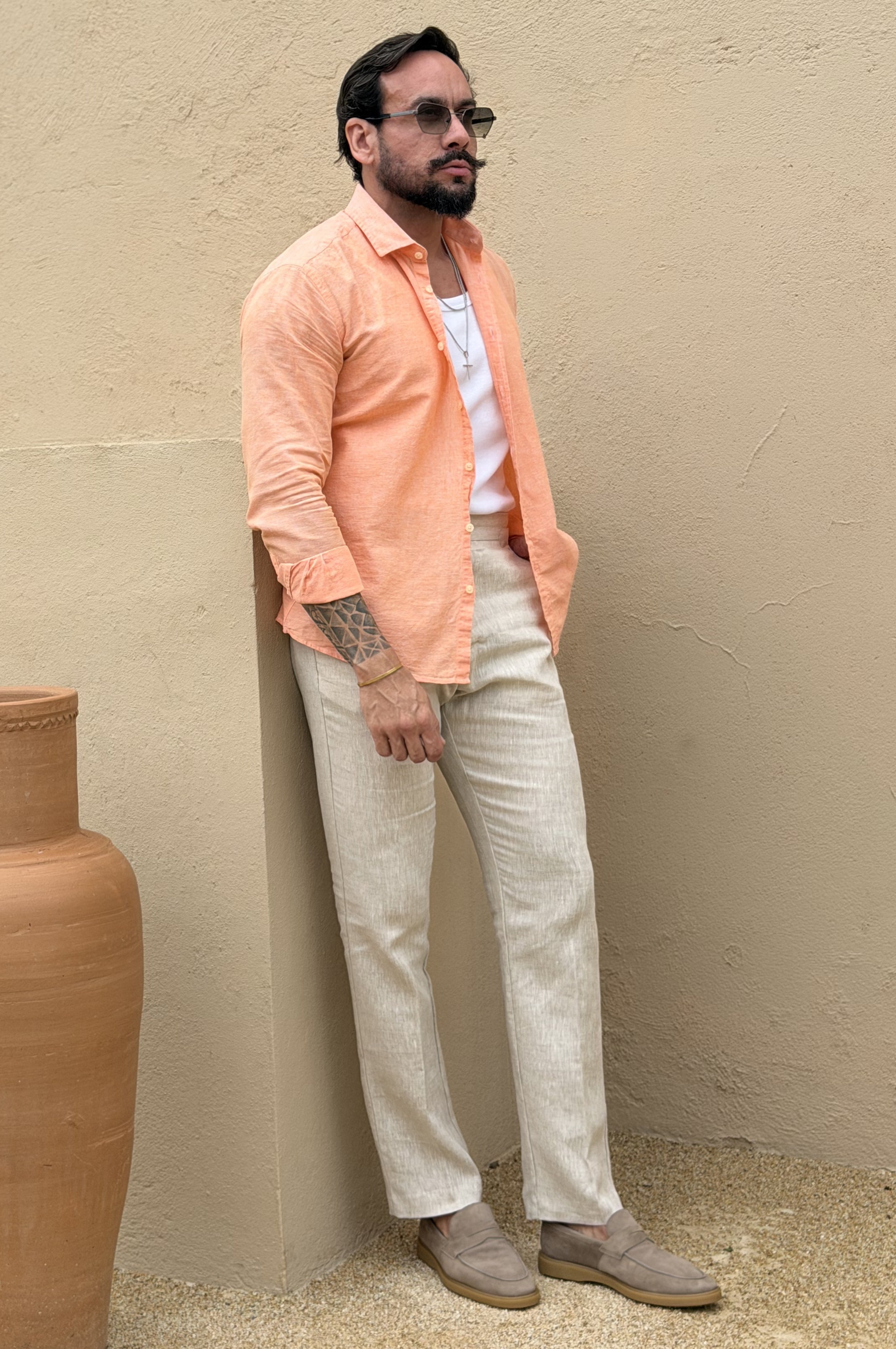 Calça 100% Linho com Regulagem