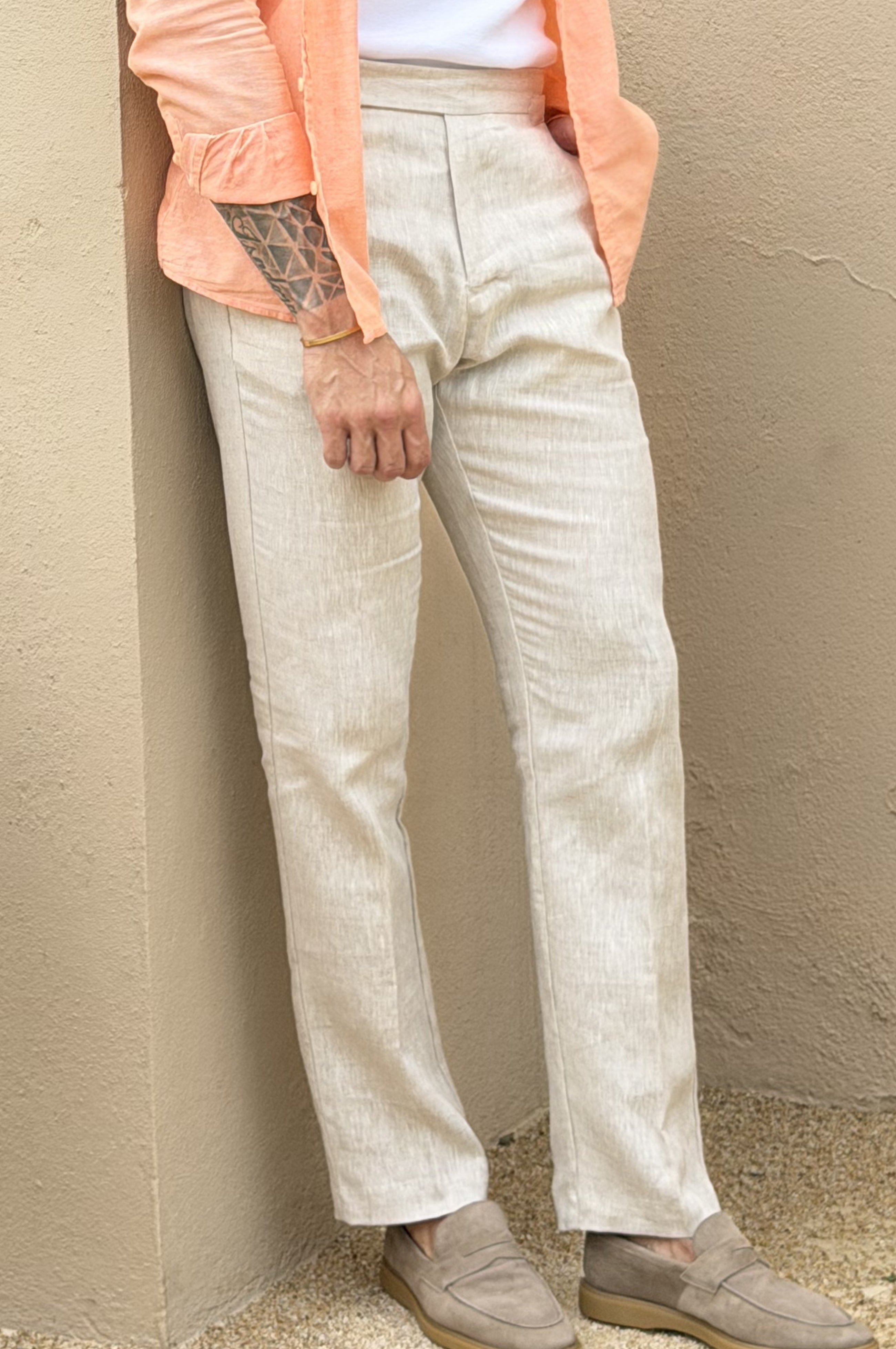 Calça 100% Linho com Regulagem