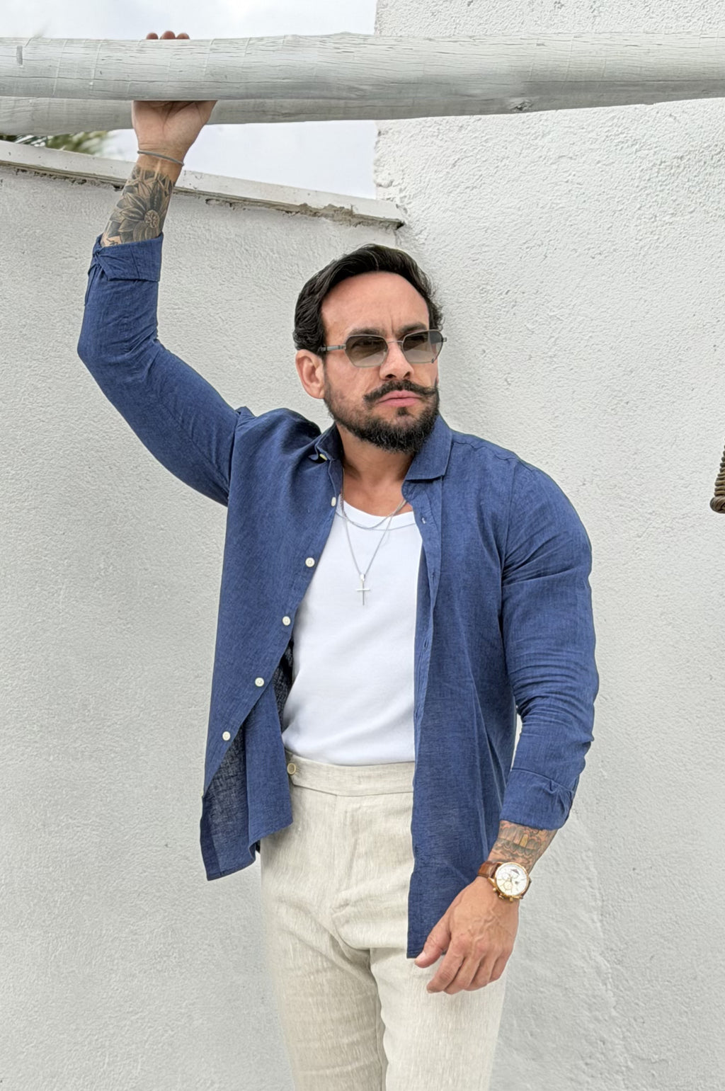 Camisa de Linho com Algodão