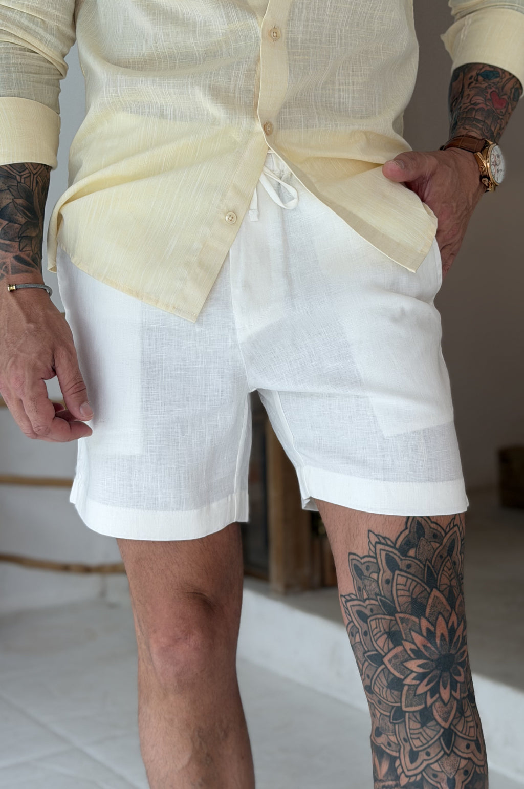 Short 100% Linho com Cordinha
