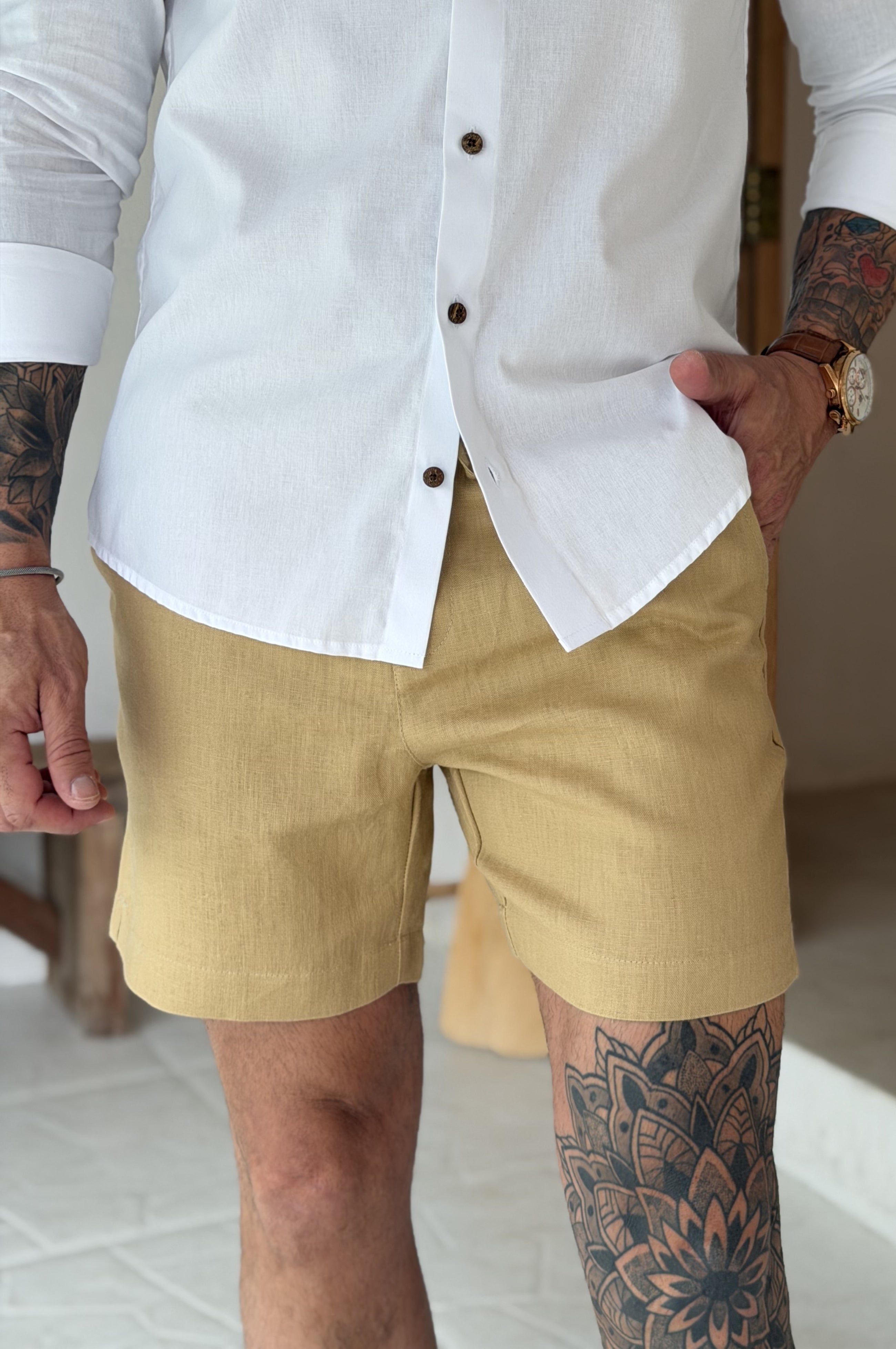 Short 100% Linho com Cordinha