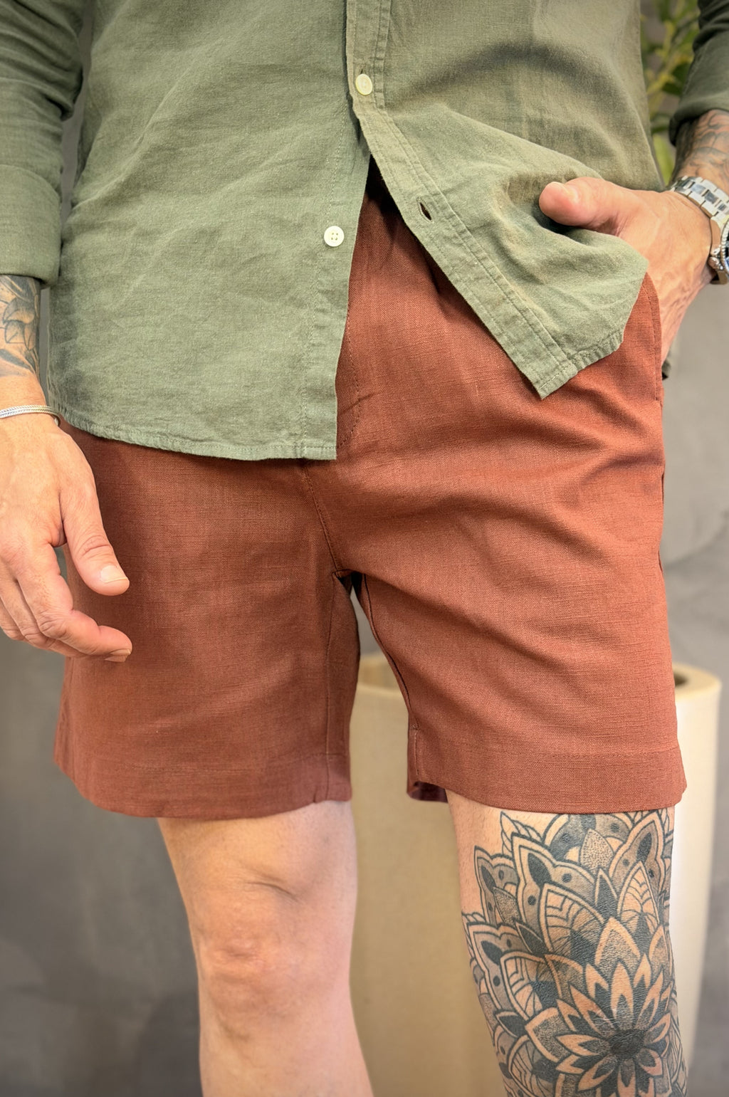 Short 100% Linho com Cordinha