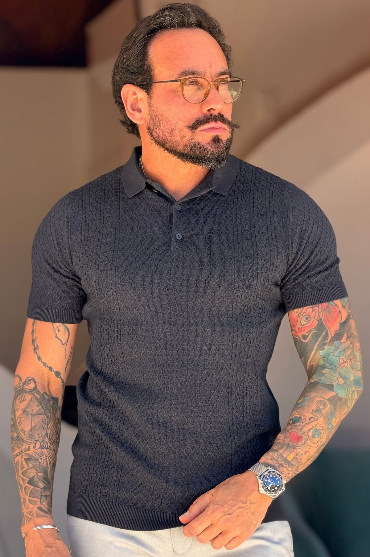 Polo Tricot Brisa com Botão